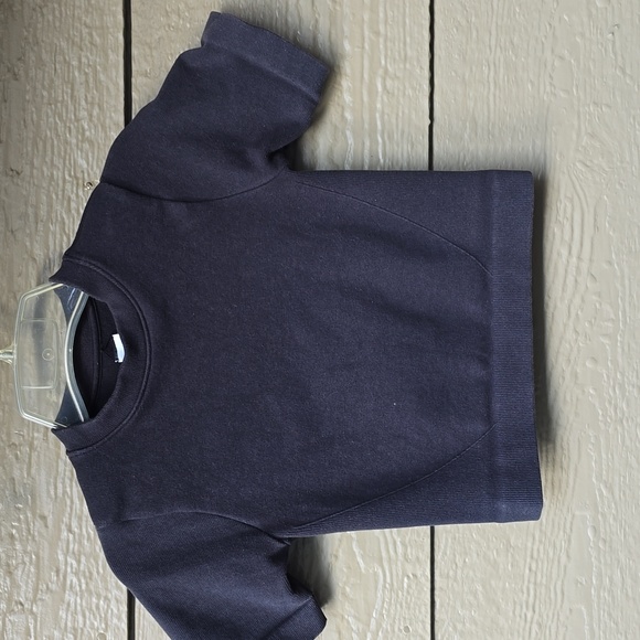 Everlane the seamless tee black crop ribbed stretch tee XS/S - Picture 6 of 11